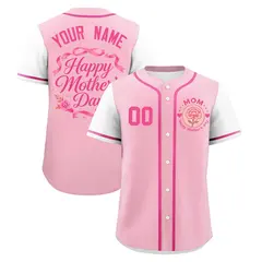 Light Pink White Pink Mother's Day Baseball Jersey