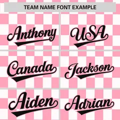 Light Pink White Plaid Fashion Authentic Baseball Jersey 3