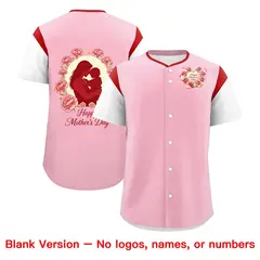 Light Pink White Red Mother's Day Baseball Jersey 7