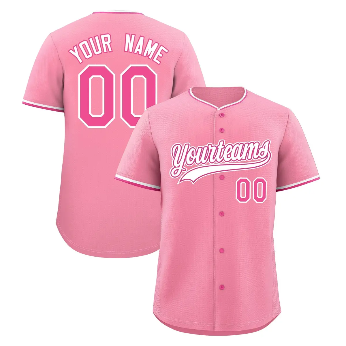 Light Pink White Rose Red Baseball Jersey
