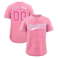 Light Pink White Rose Red Baseball Jersey 1