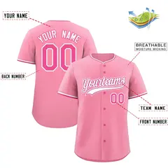Light Pink White Rose Red Baseball Jersey 2