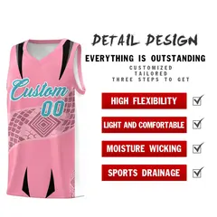 Light Pink White Snake Scale Venomous Fang Graffiti Basketball Jersey 2