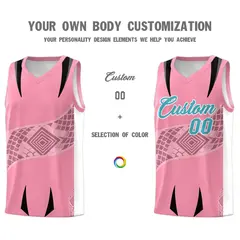 Light Pink White Snake Scale Venomous Fang Graffiti Basketball Jersey 3