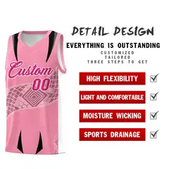 Light Pink White Snake Scale Venomous Fang Graffiti Basketball Jersey 2