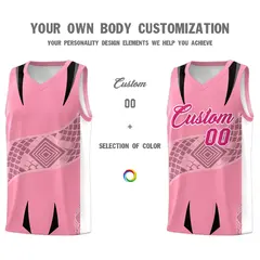 Light Pink White Snake Scale Venomous Fang Graffiti Basketball Jersey 3