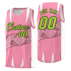 Light Pink White Snake Scale Venomous Fang Graffiti Basketball Jersey 1
