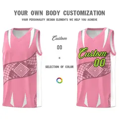 Light Pink White Snake Scale Venomous Fang Graffiti Basketball Jersey 3