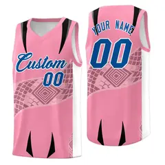 Light Pink White Snake Scale Venomous Fang Graffiti Basketball Jersey 1