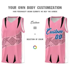 Light Pink White Snake Scale Venomous Fang Graffiti Basketball Jersey 3