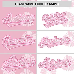 Light Pink White Split Flower Graffiti Baseball Jersey 3