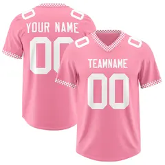 Light Pink White Square Neckline Football Jersey 1