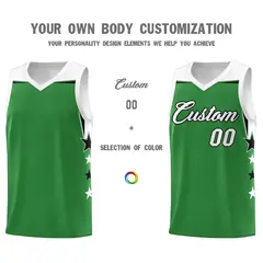 Light Pink White Star Color Block Two Tone Side Basketball Jersey 3