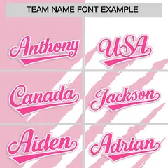 Light Pink White Tiger Claw Scratch Split Baseball Jersey 3