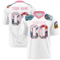 Light Pink White Ukiyo-e Auspicious Clouds Graffiti Football Jersey 1
