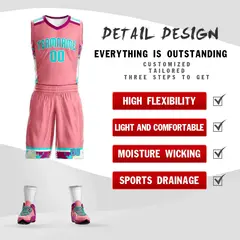 Light Pink White-White Graffiti Pattern Basketball Jersey 2