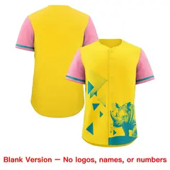Light Pink Yellow Raptor Series Raglan Baseball Jersey 8