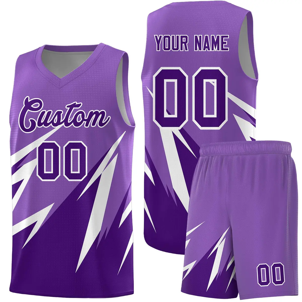 Light Purple Abstract Mountain Pattern Basketball Jersey