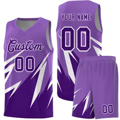 Light Purple Abstract Mountain Pattern Basketball Jersey