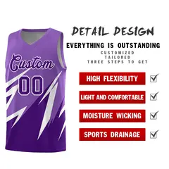 Light Purple Abstract Mountain Pattern Basketball Jersey 2