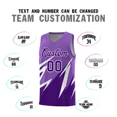 Light Purple Abstract Mountain Pattern Basketball Jersey 3