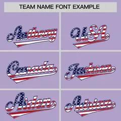 Light Purple American Flag Design Baseball Jersey 3