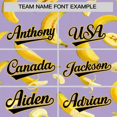 Light Purple Banana Graffiti Pattern Fashion Baseball Jersey 4