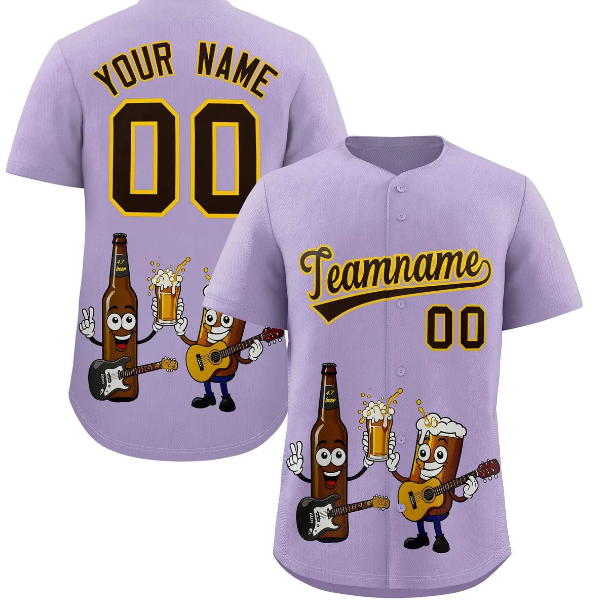 Light Purple Beer Day Parties Baseball Jersey