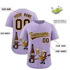 Light Purple Beer Day Parties Baseball Jersey 2