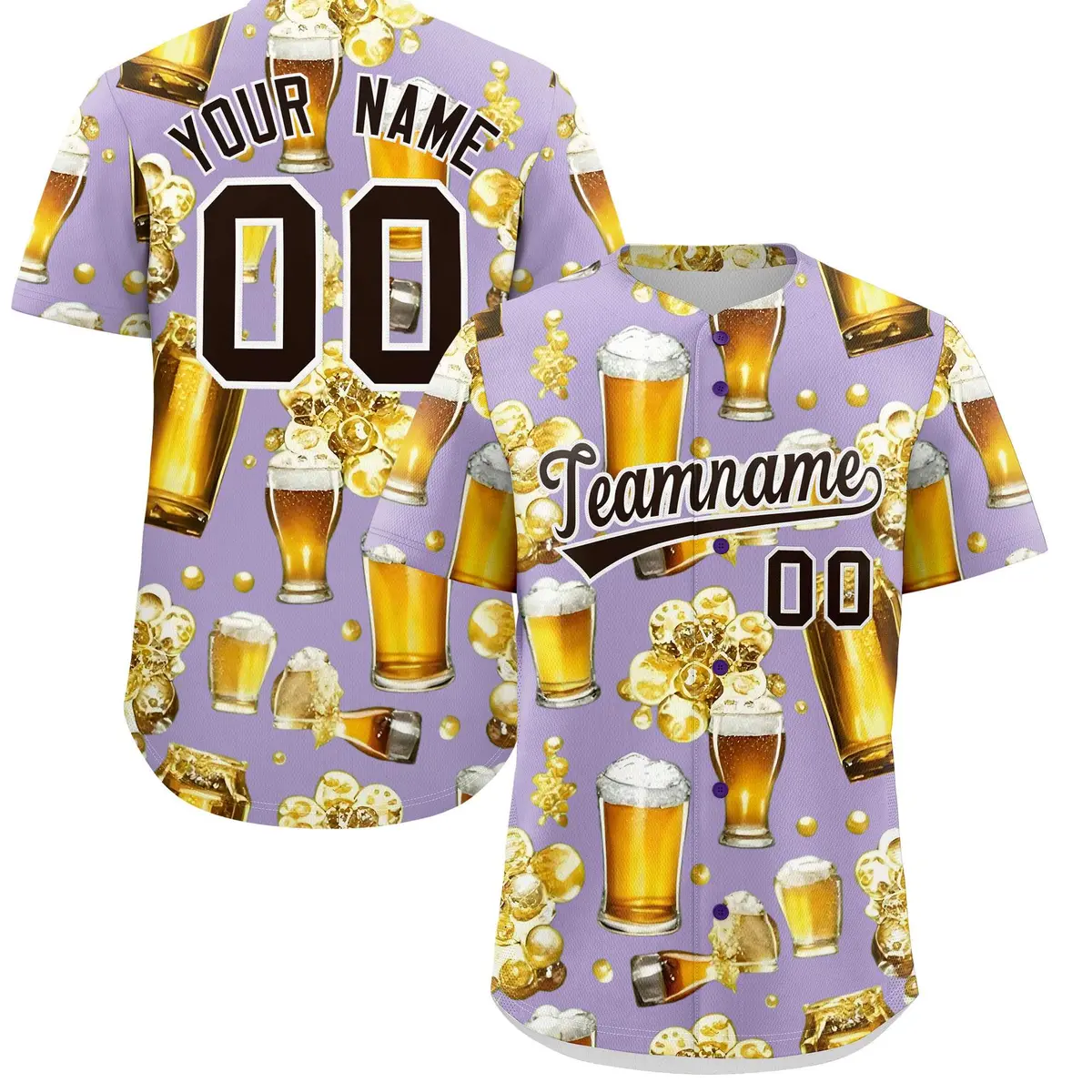 Light Purple Beer Day Parties Baseball Jersey