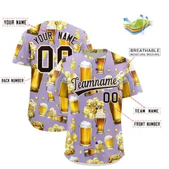 Light Purple Beer Day Parties Baseball Jersey 2