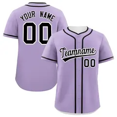 Light Purple Black Classic Authentic Baseball Jersey 1