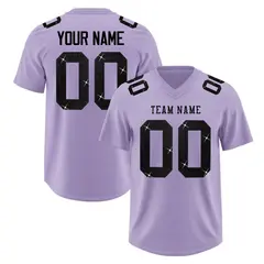 Light Purple Black Sequin Lettering Football Jersey