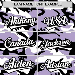 Light Purple Black White Camo Gradient Baseball Jersey 3