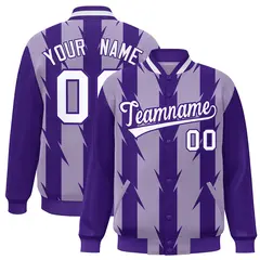 Light Purple Blade Pattern Raglan Varsity Letterman Baseball Jacket 1