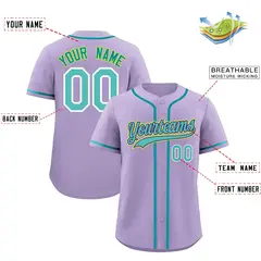 Light Purple Classic Style Baseball Jersey Uniform 2