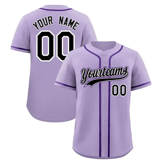 Light Purple Classic Style Baseball Jersey Uniform