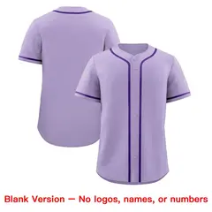 Light Purple Classic Style Baseball Jersey Uniform 8