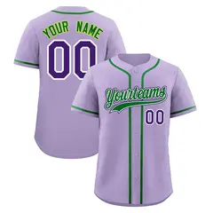 Light Purple Classic Style Baseball Jersey Uniform 1