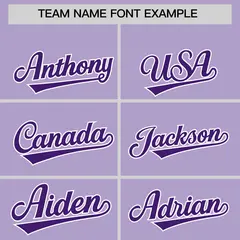 Light Purple Classic Style Baseball Jersey 3