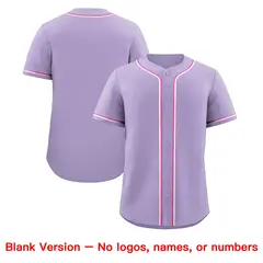 Light Purple Classic Style Lightweight Baseball Jersey 8