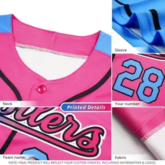 Light Purple Classic Style Lightweight Baseball Jersey 4
