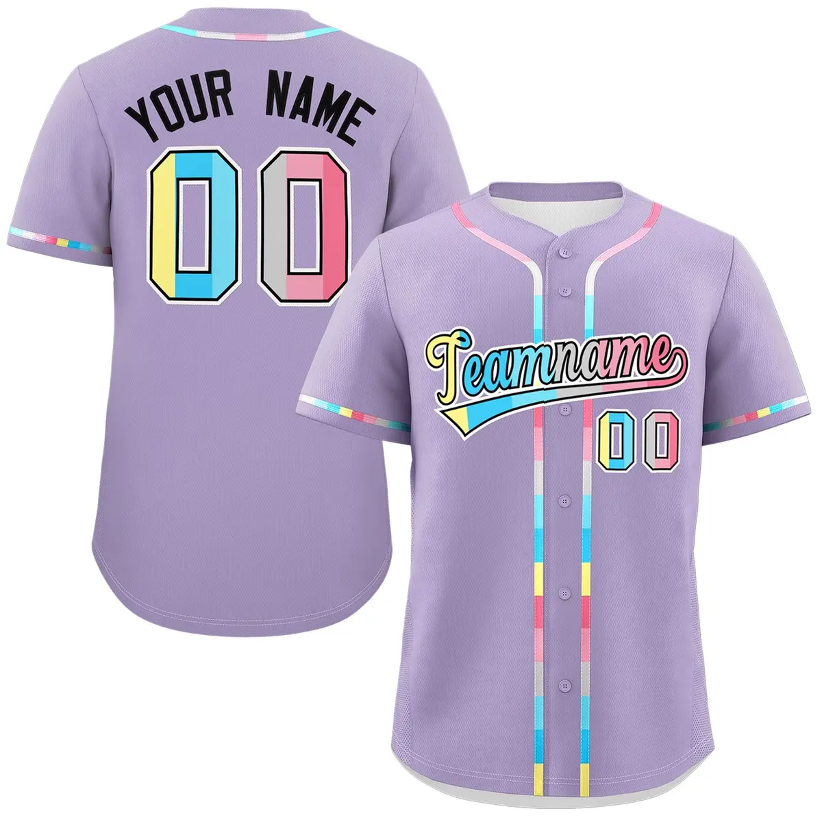 Light Purple Genderflux Pride Month Classic Baseball Jersey