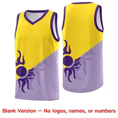 Light Purple Gold Sunburst Two Tone Basketball Jersey 2