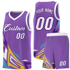 Light Purple Gradient Graffiti Pattern Basketball Jersey