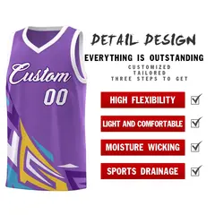 Light Purple Gradient Graffiti Pattern Basketball Jersey 2