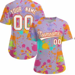 Light Purple Graffiti Fashion Baseball Jersey For Women
