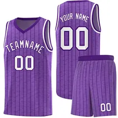 Light Purple Gray Pinstripe Retro Basketball Jersey