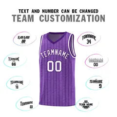Light Purple Gray Pinstripe Retro Basketball Jersey 4