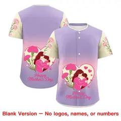 Light Purple Light Pink Light Khaki Mother's Day Baseball Jersey 7